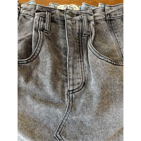 Free People charcoal denim paper bag mini skirt women’s size 25 - Picture 2 of 8